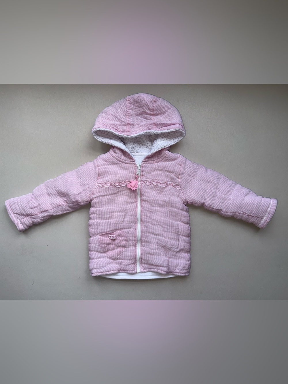 Girls’ Pink Hooded Jacket – Size 12/18 Months